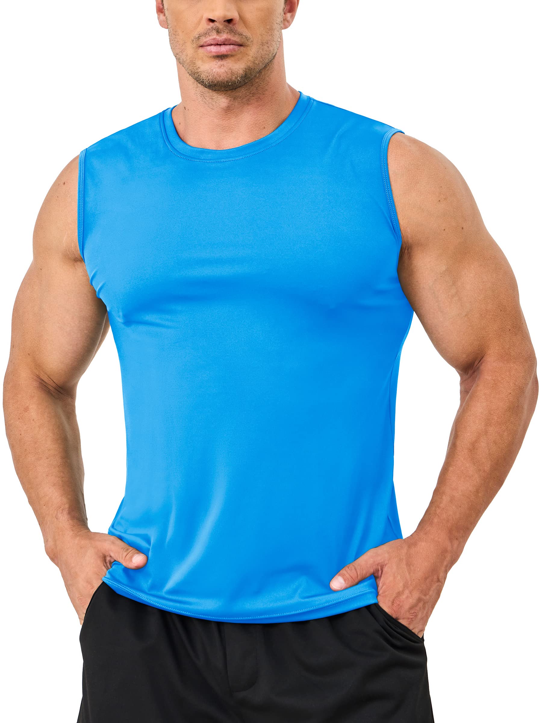 Mens Modern UPF 50+ TANK TOPS Quick Dry Sleeveless T-shirts Mens Summer Gym Fitness Running Tee Shirts Trainning tshirts Swimmin