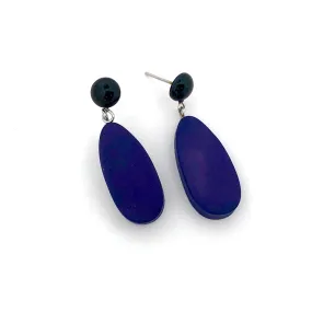 Midnight Blue Matte Alex Drop Earrings *