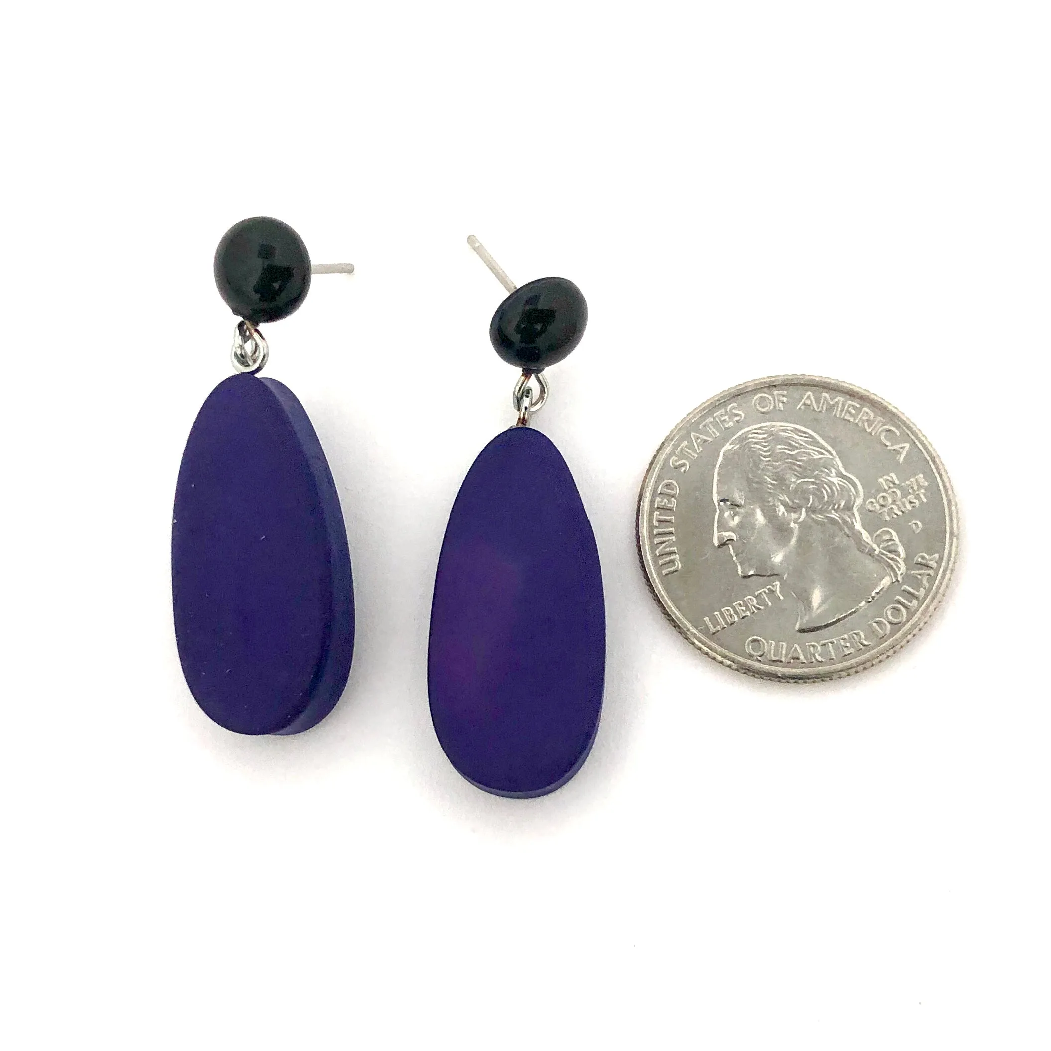 Midnight Blue Matte Alex Drop Earrings *