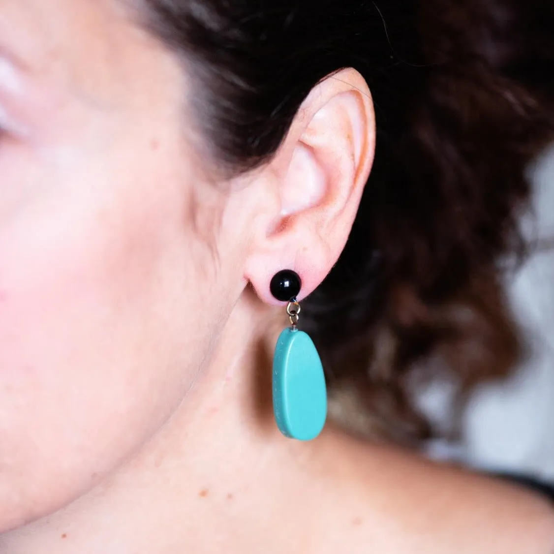 Midnight Blue Matte Alex Drop Earrings *