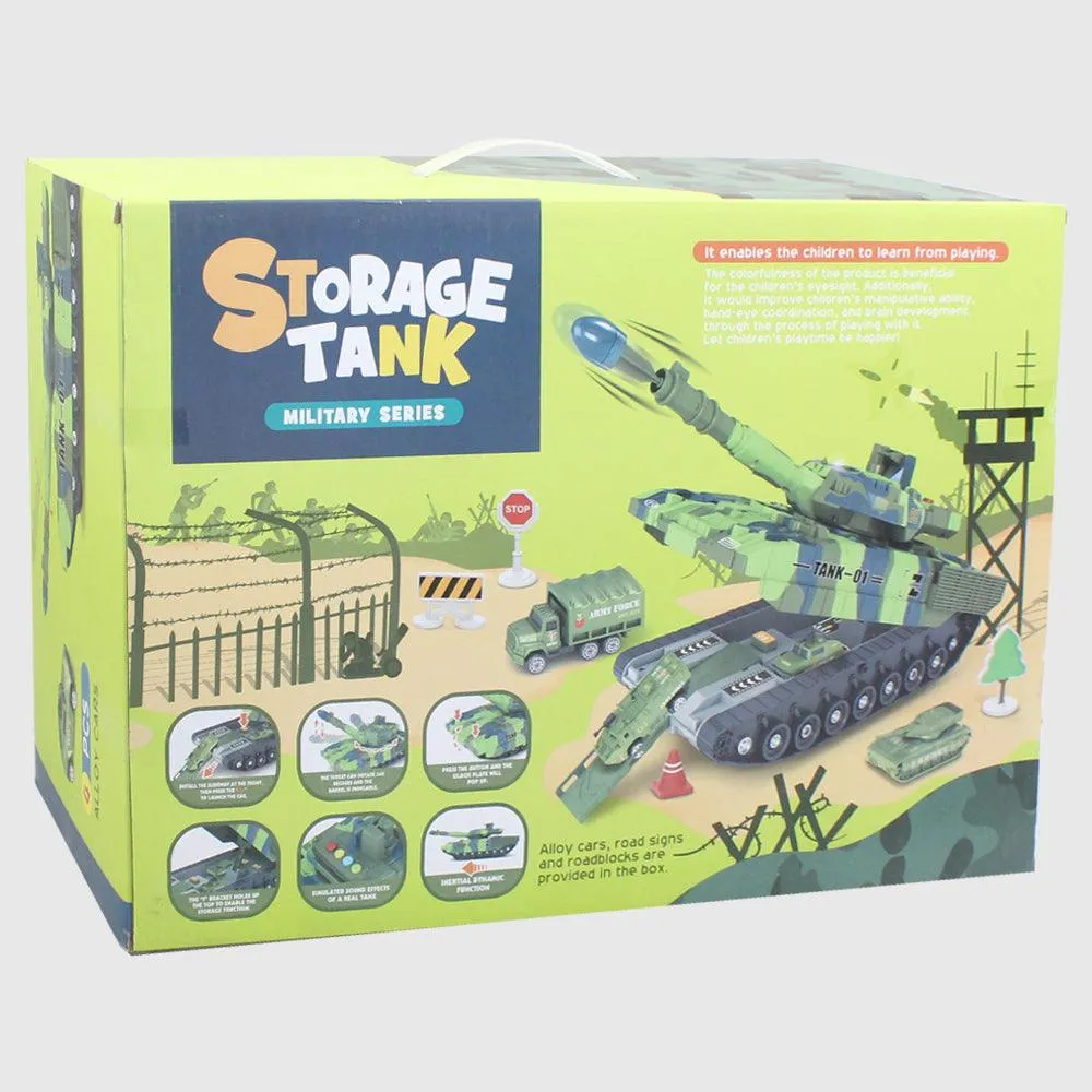 Military Tank Set with 4 carts - Storage Tank