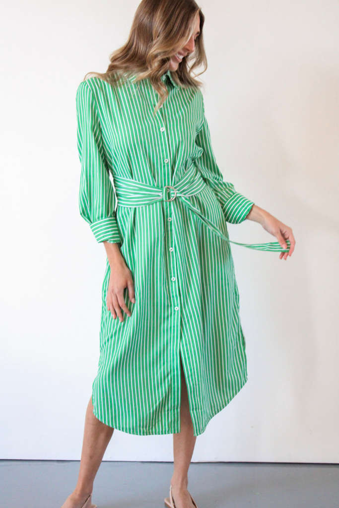 Mint Julep Stripe Midi Dress