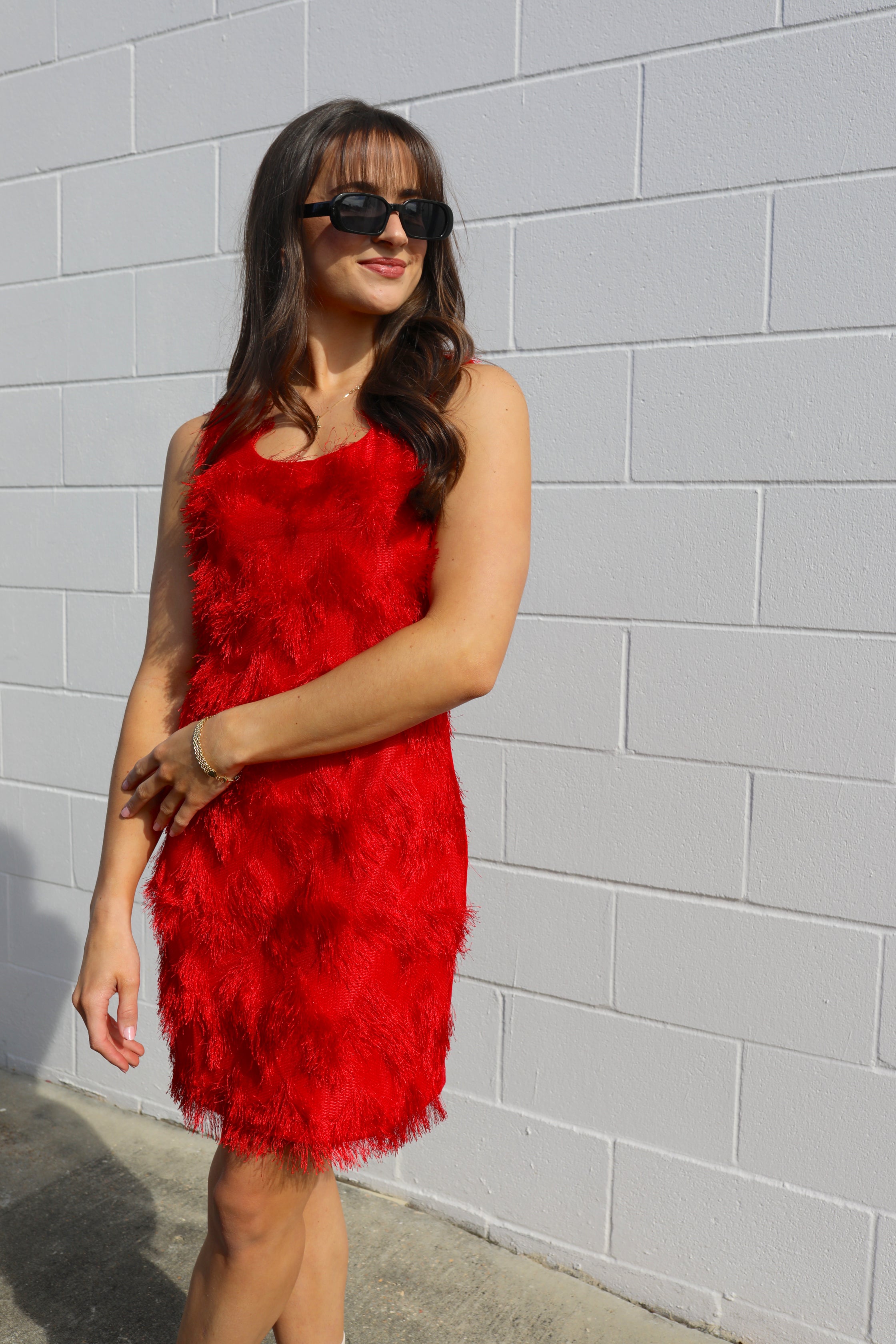 Miss Red Fringe Dress