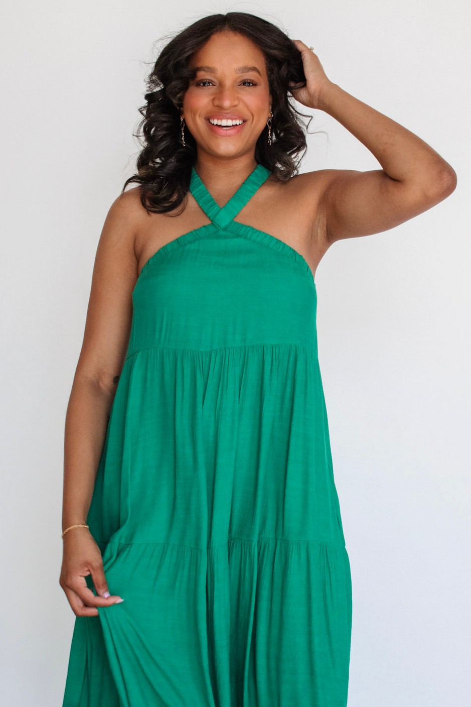 On Vacay Maxi Dress in Green