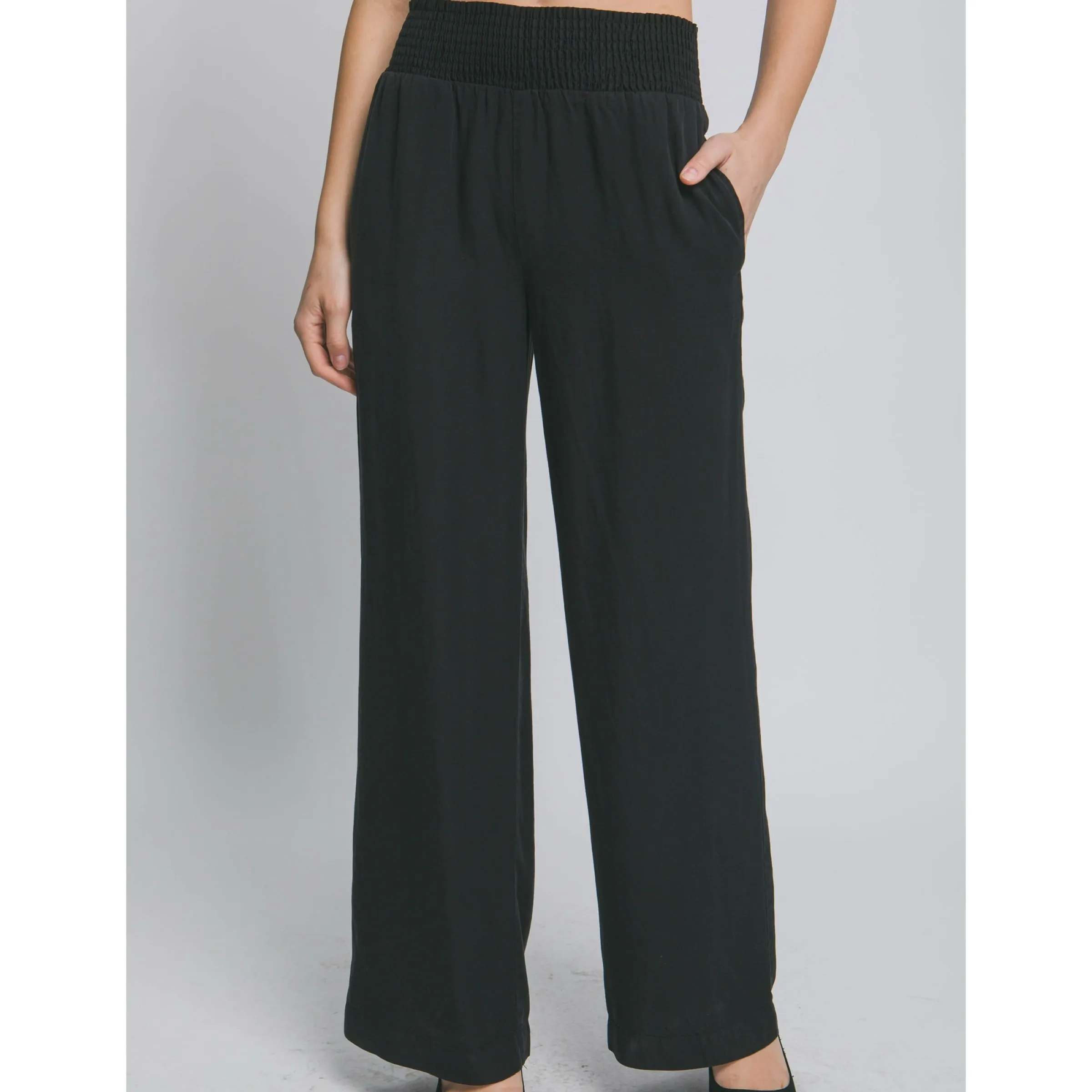 Out For The Day Elastic Waistband Pants Black