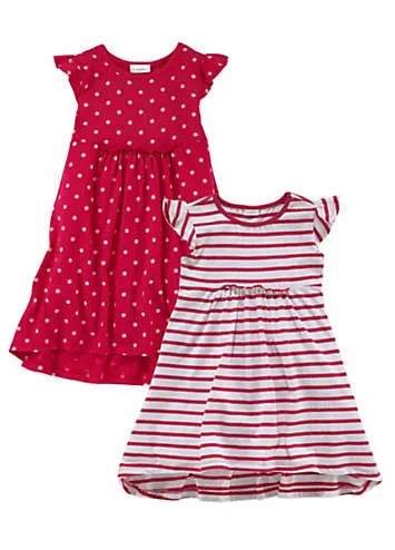 Petite Fleur Kids Pack of 2 Jersey Dresses by Kidoki | Grattan