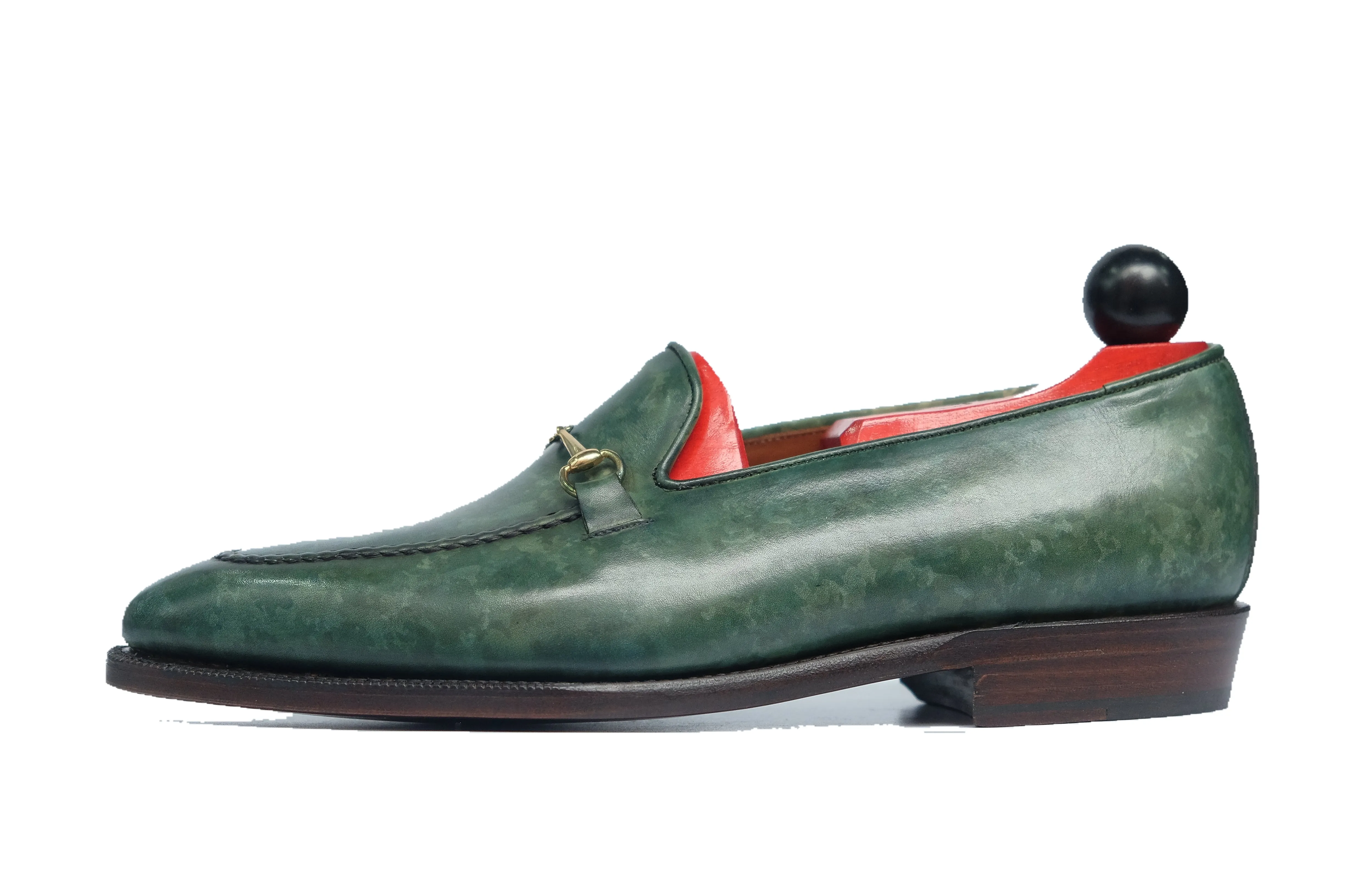 Pike - MTO - Forest Green Marble Patina - LPB Last - Single Leather Sole