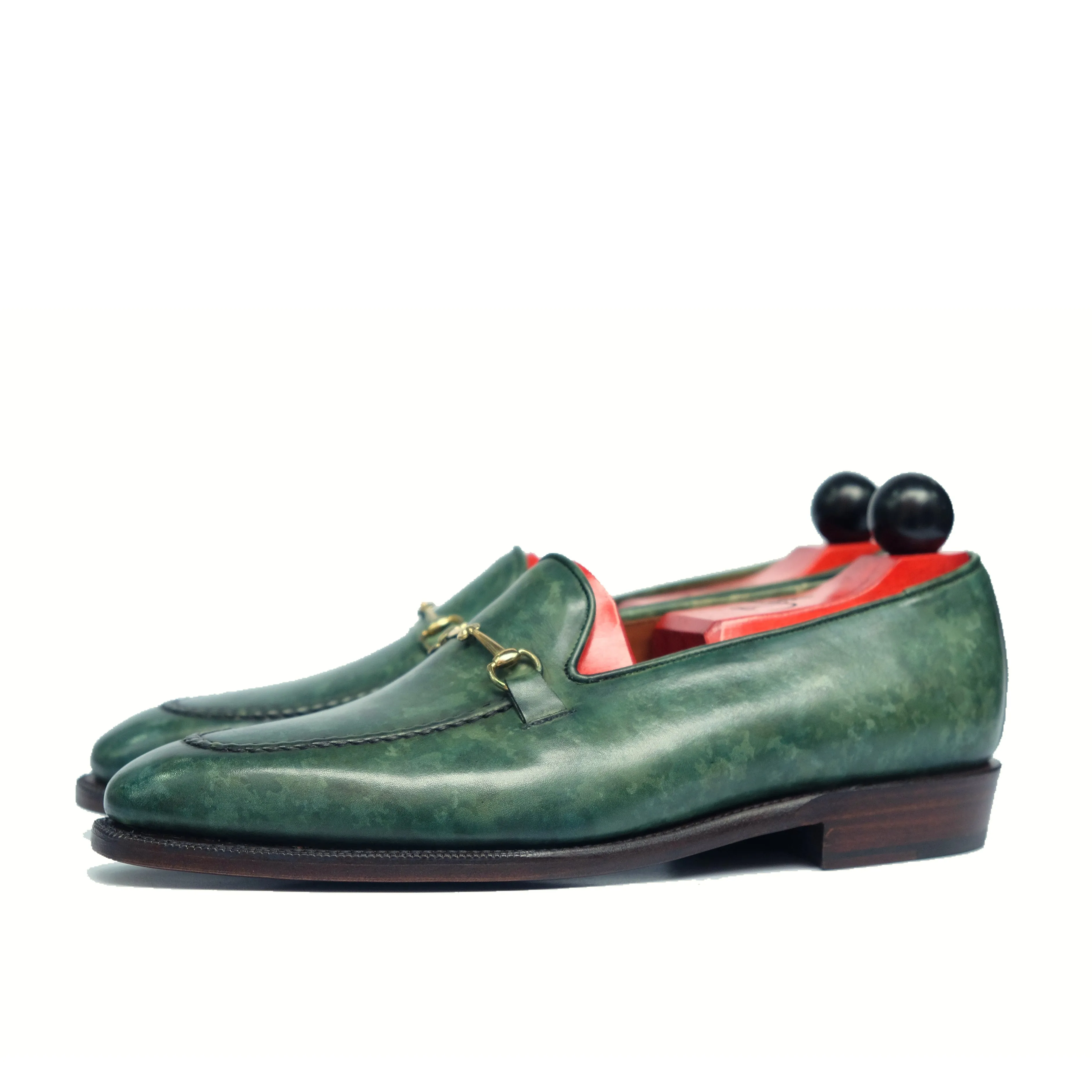 Pike - MTO - Forest Green Marble Patina - LPB Last - Single Leather Sole