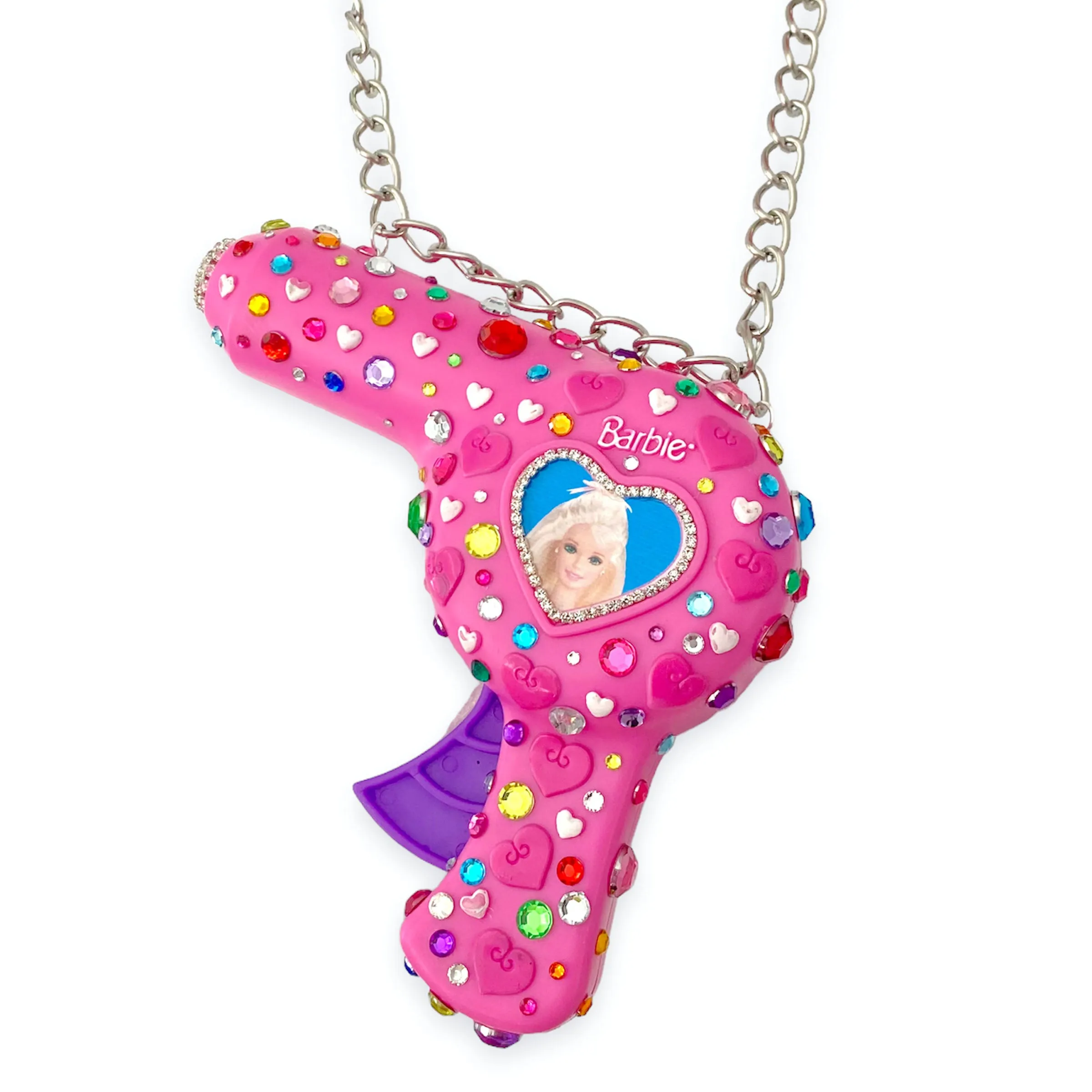 Pink Barbie Blowdryer Necklace