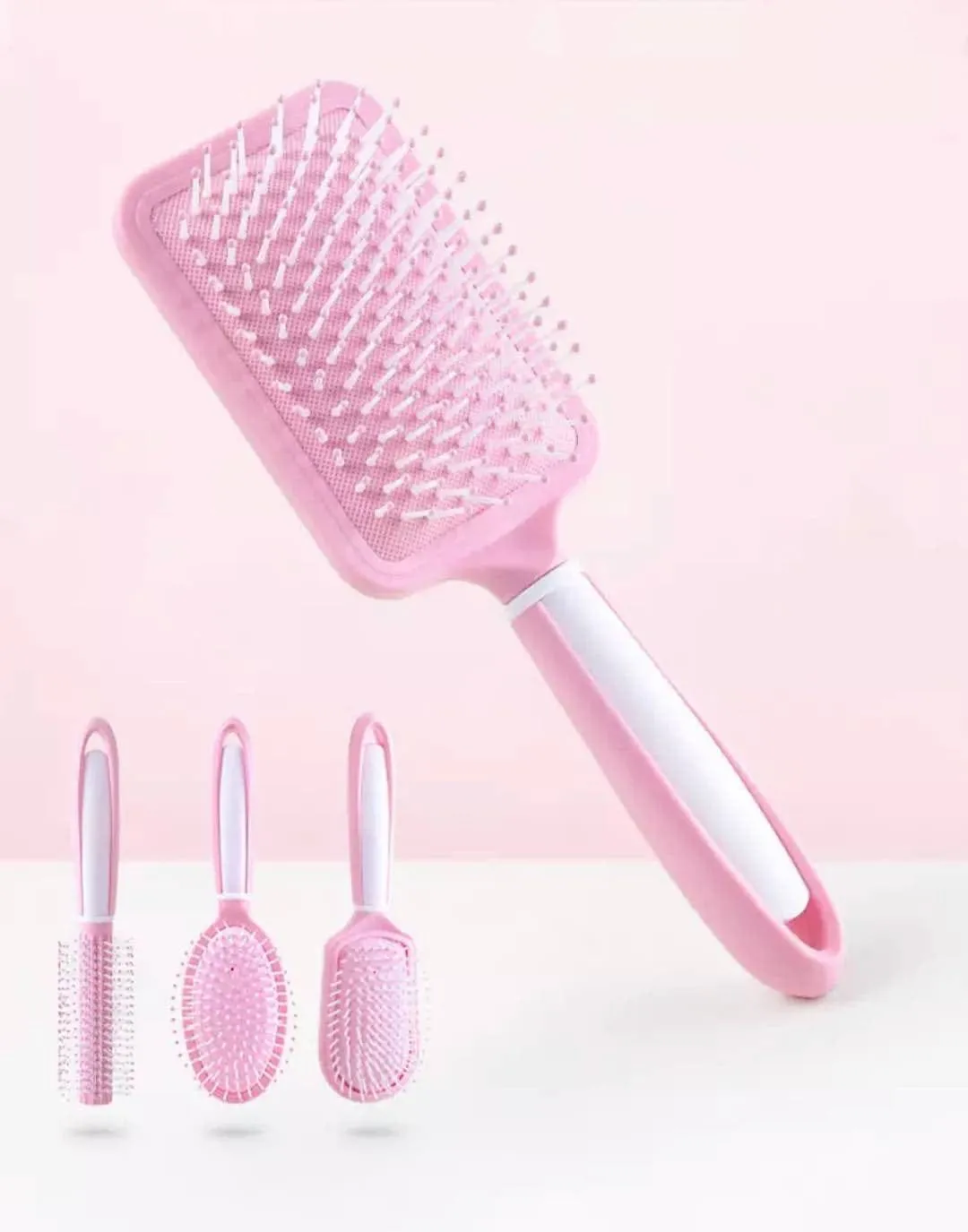 Pink Hair Styling Brushes Set Of 3