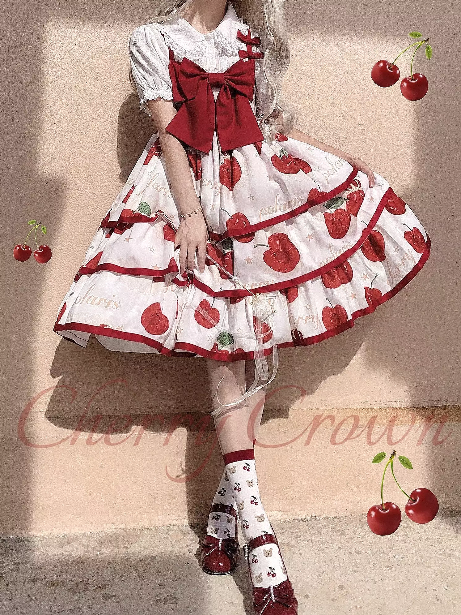 Pre-order 2022 SS cherry crown Lolita jump skirt dress