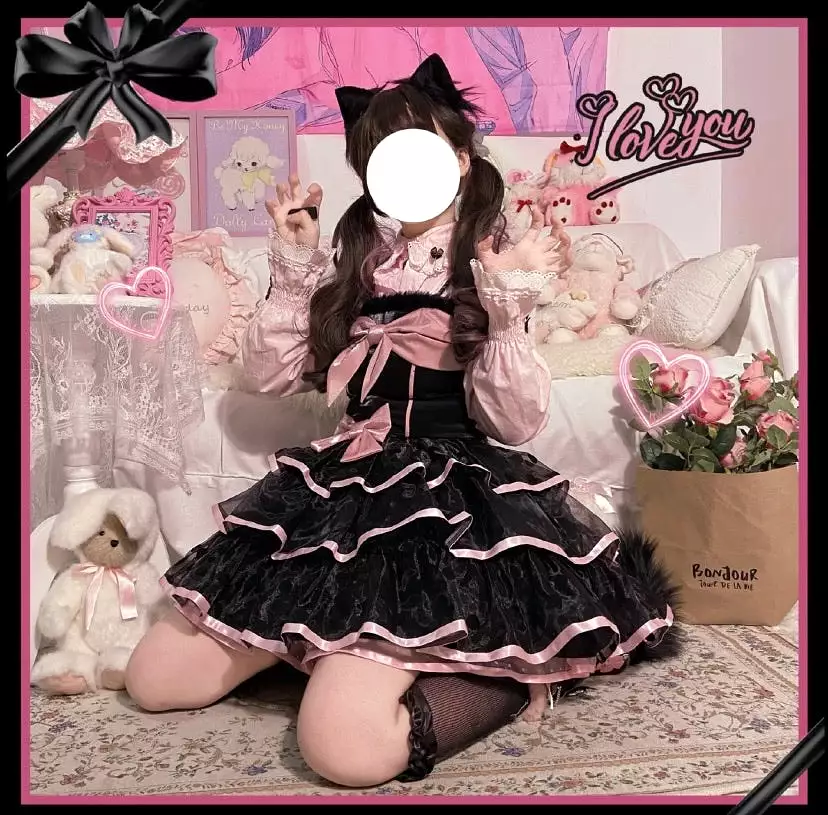 Pre-order Be your sweet Kitty (top/ skirt) Lolita dress