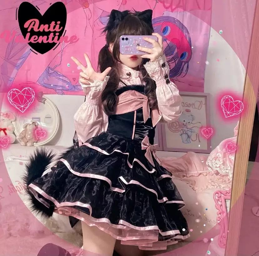 Pre-order Be your sweet Kitty (top/ skirt) Lolita dress