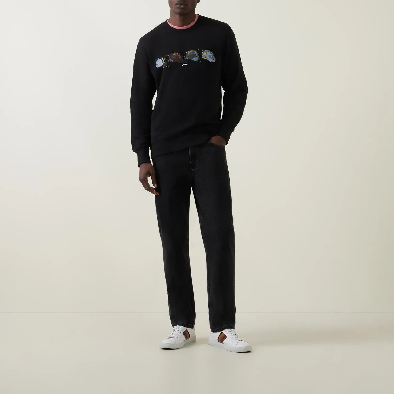 PS PAUL SMITH Cycling Caps Logo Sweatshirt - Black