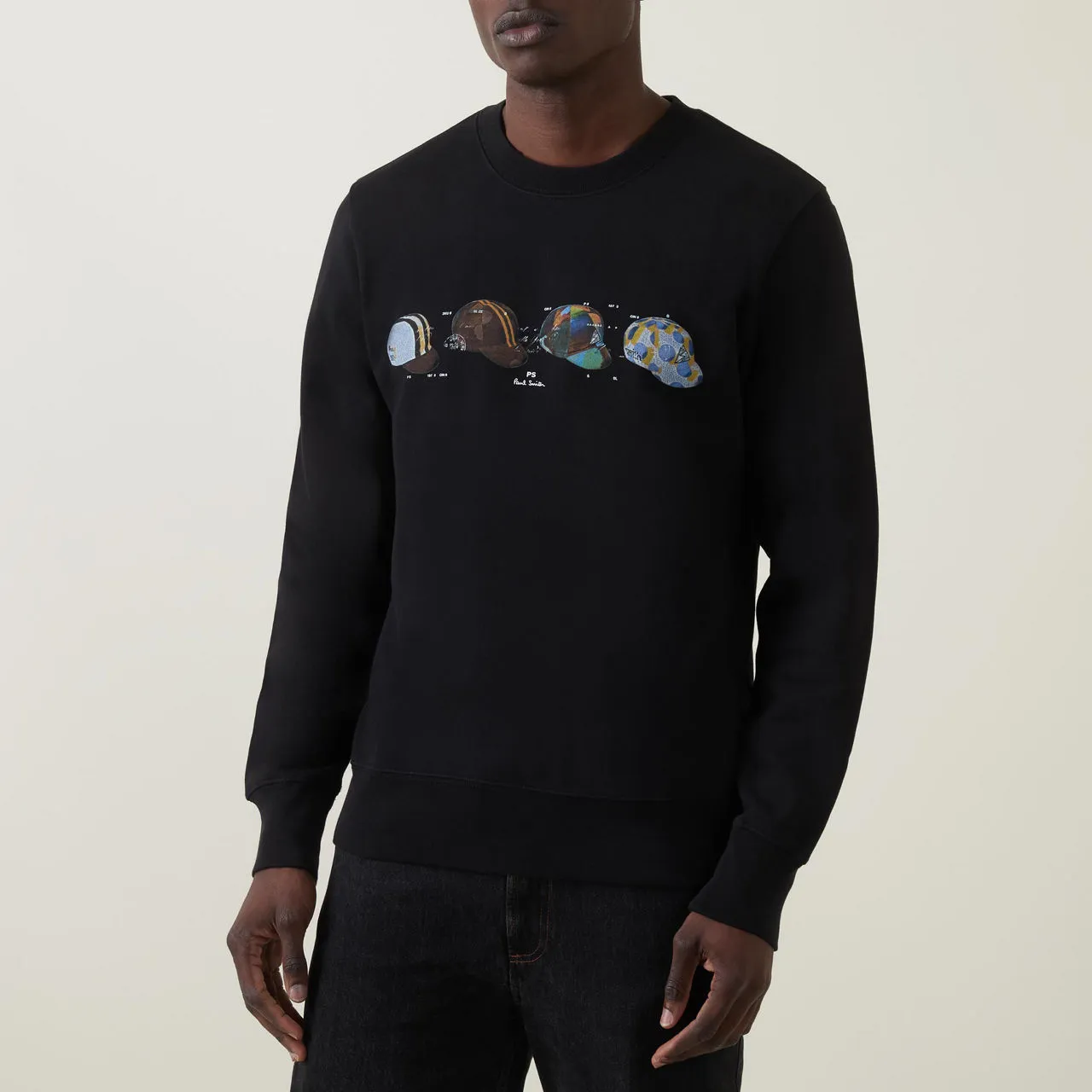 PS PAUL SMITH Cycling Caps Logo Sweatshirt - Black