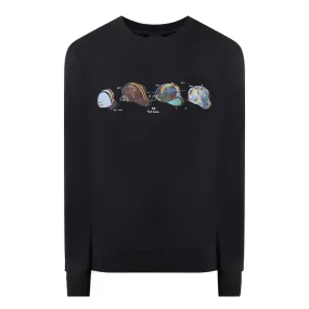 PS PAUL SMITH Cycling Caps Logo Sweatshirt - Black