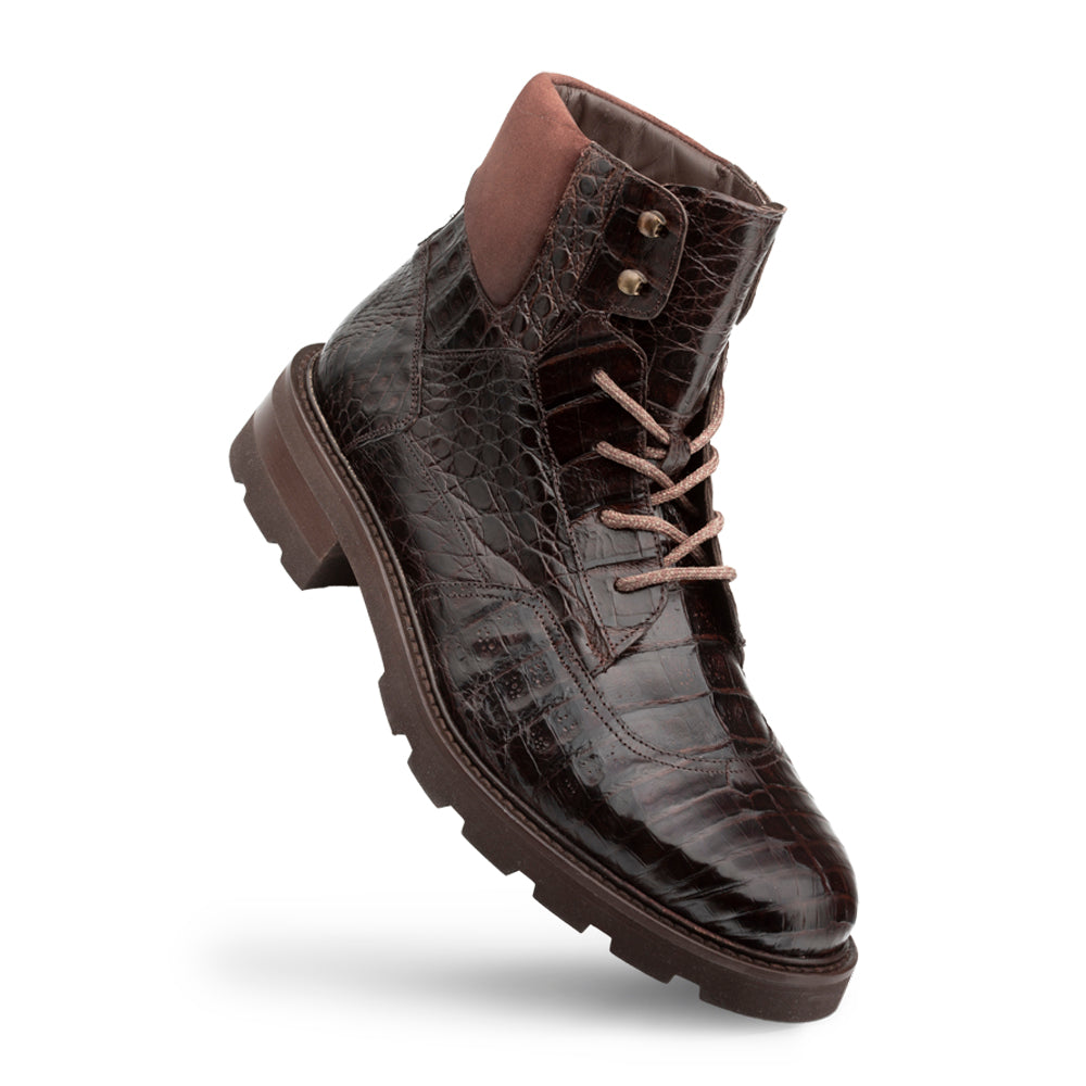 Rugged Crocodile Lace Boot