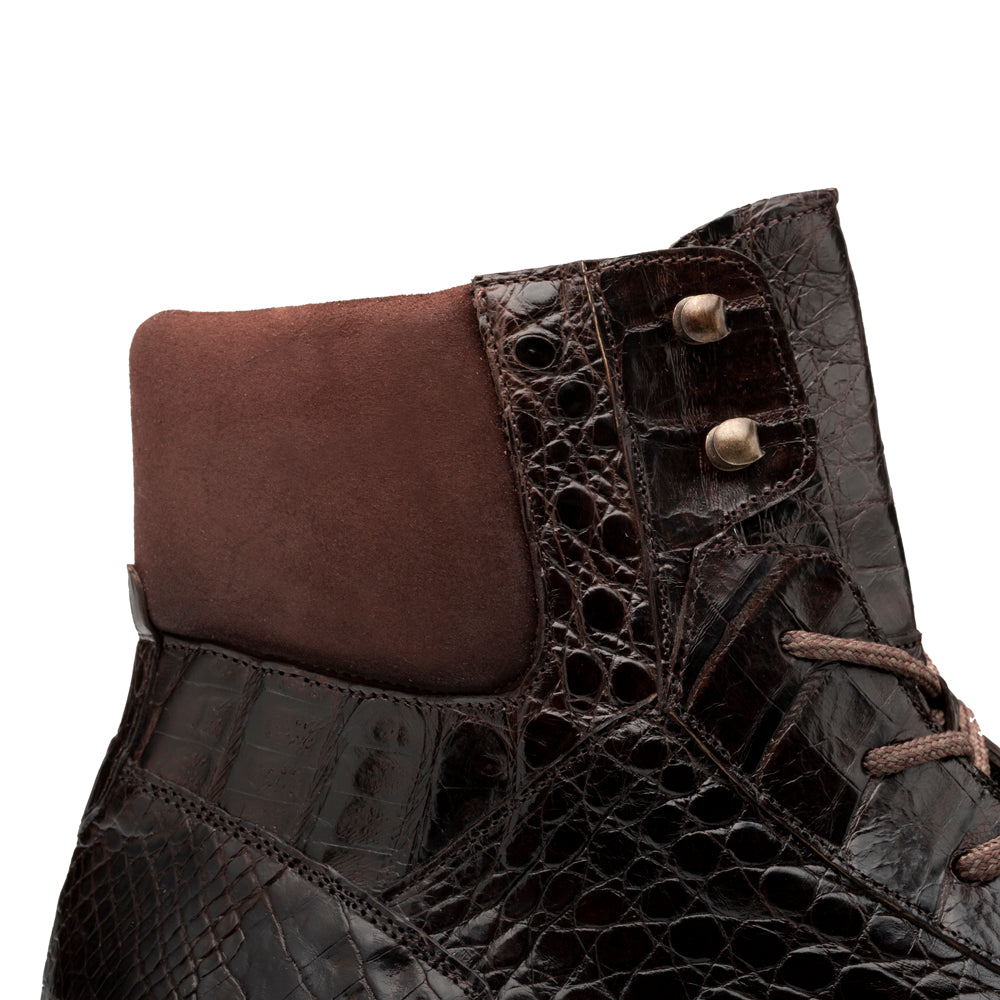 Rugged Crocodile Lace Boot