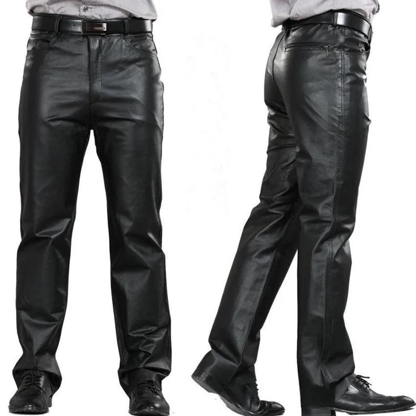 Sheepskin Straight Pants - Featuring Zipper Fly and Regular Full Length for a Classic and Fashionable Look