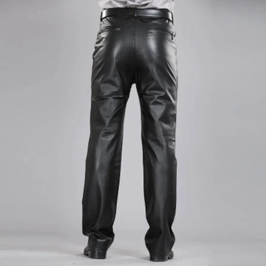 Sheepskin Straight Pants - Featuring Zipper Fly and Regular Full Length for a Classic and Fashionable Look