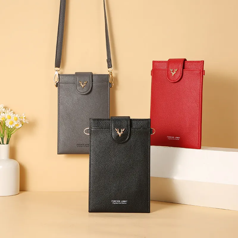 Small Crossbody PU Leather Cell Phone Pocket Card Clutches Messenger Women's Shoulder Bags