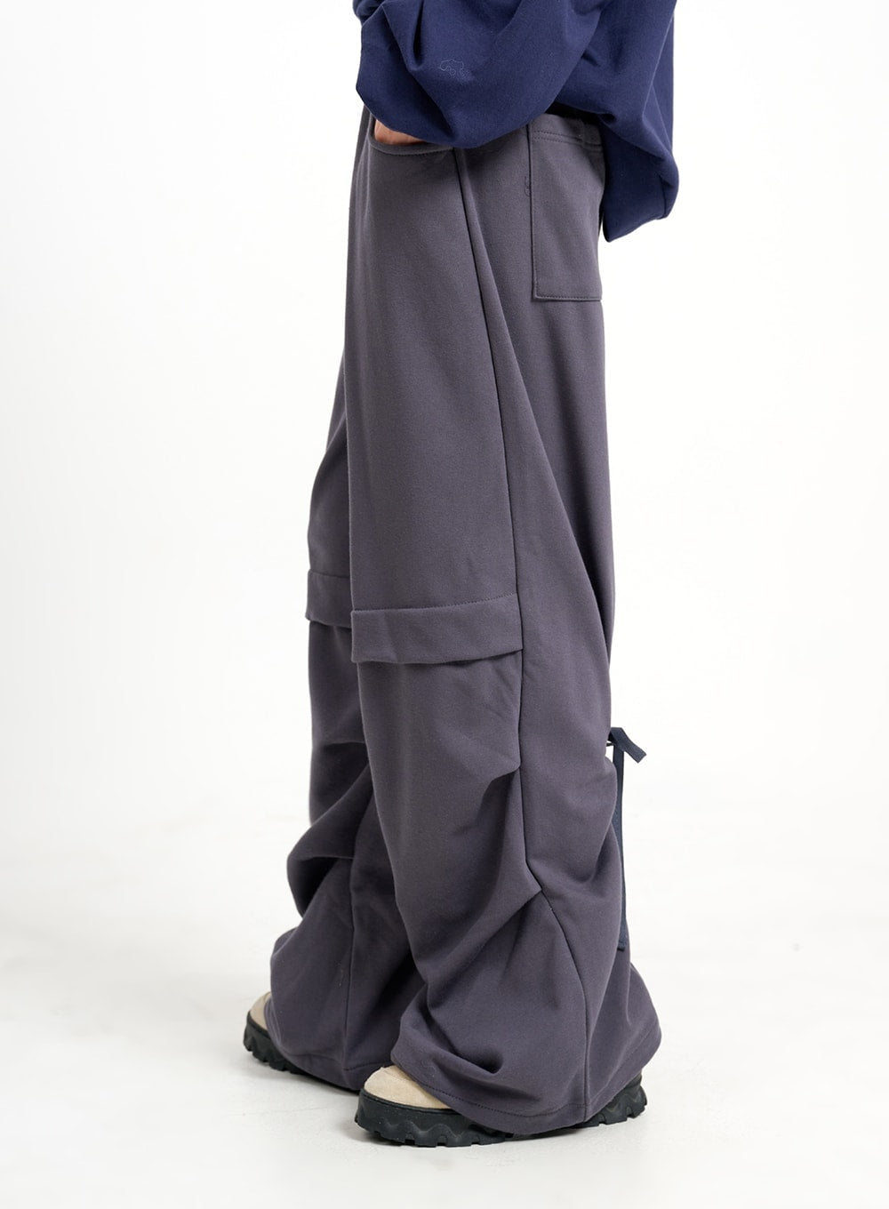 Solid Cotton Wide Sweatpants CM415