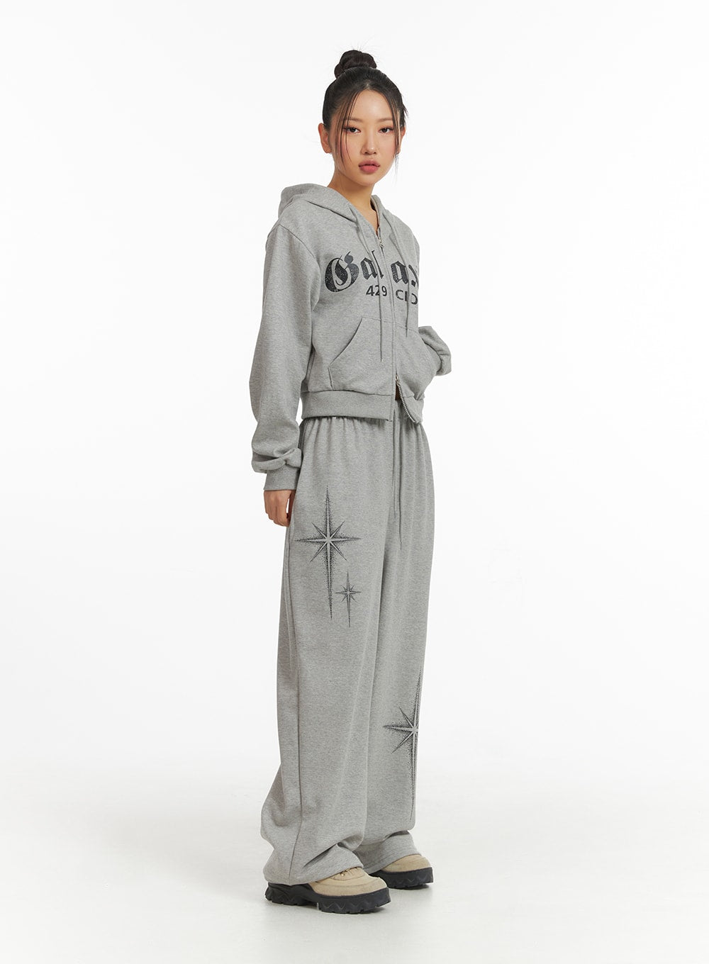 Star Print Straight Leg Sweatpants CJ429