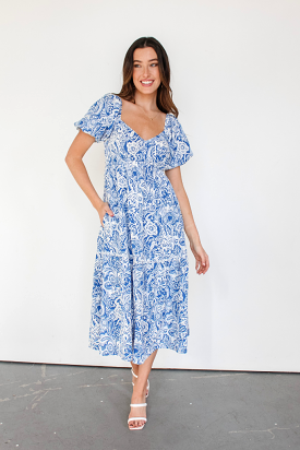 Tea Time Paisley Midi Dress