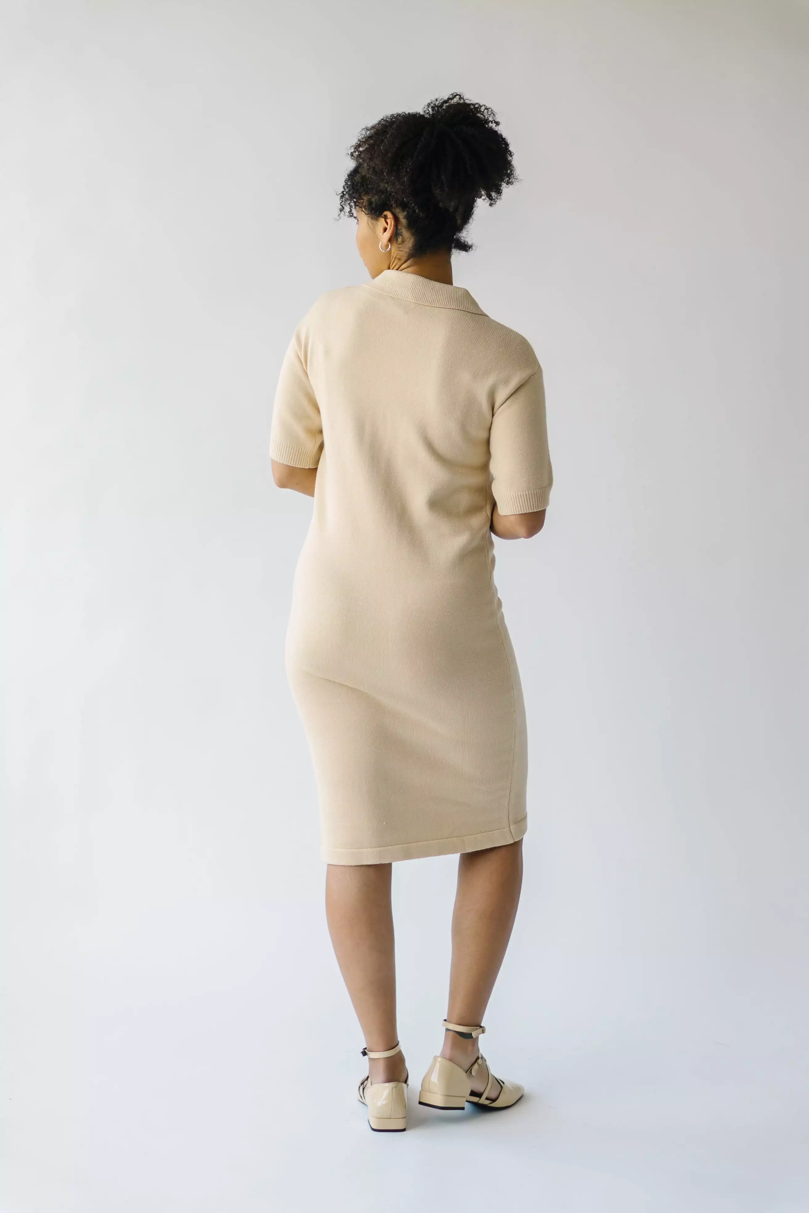 The Gowans Sweater Dress in Tan