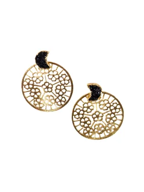 The Layla Druzy Moon Earrings