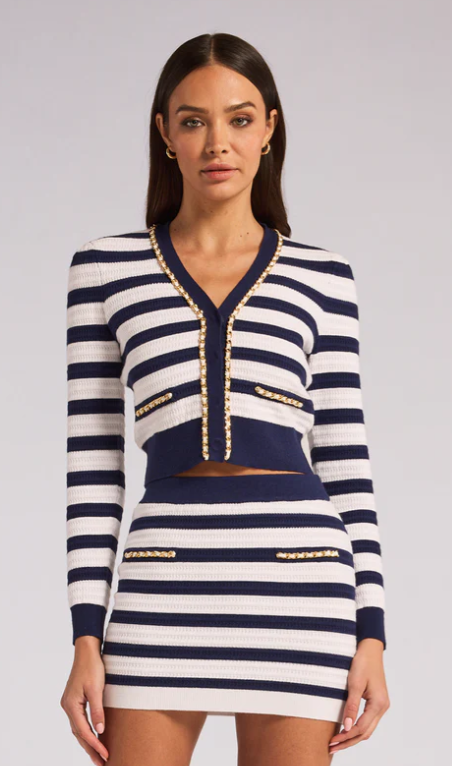 Victoria Stripe Chain Cardigan