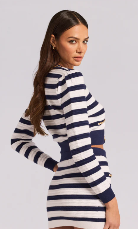 Victoria Stripe Chain Cardigan