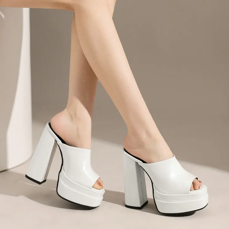 Women's Casual Comfort Peep Toe Concise Style High Heels Pumps