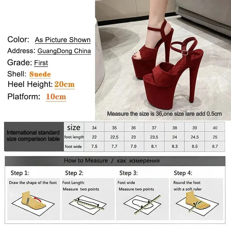 Women's Chic Sexy Brick Red ;Peep Toe Pole Dance Nightclub Hi-Heel Pumps