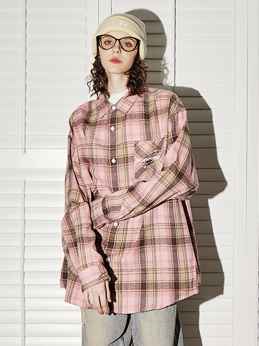 Womens Spring 2024 Plaid Over Size Shirts