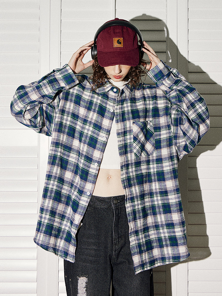 Womens Spring 2024 Plaid Over Size Shirts