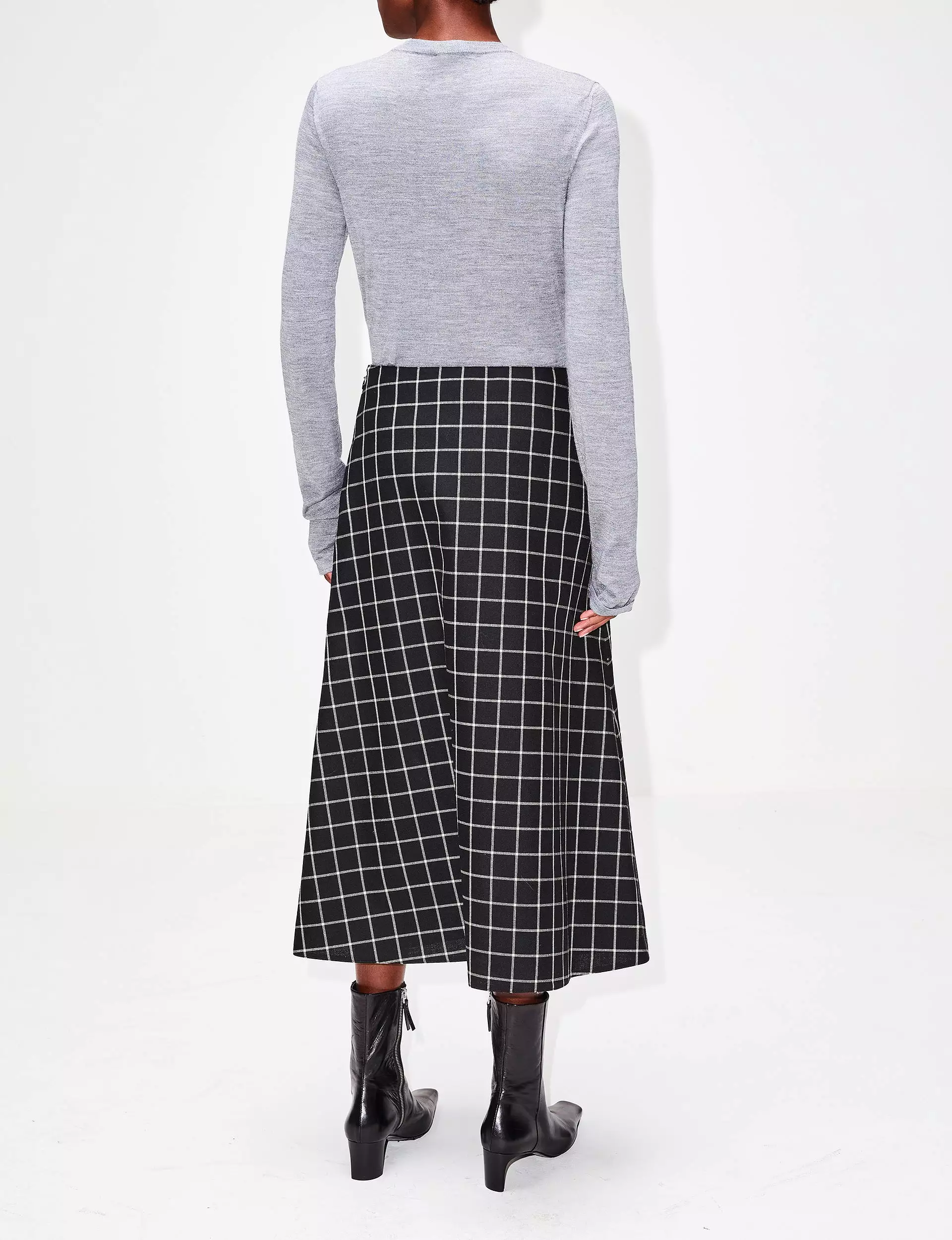 Wool Check Skirt