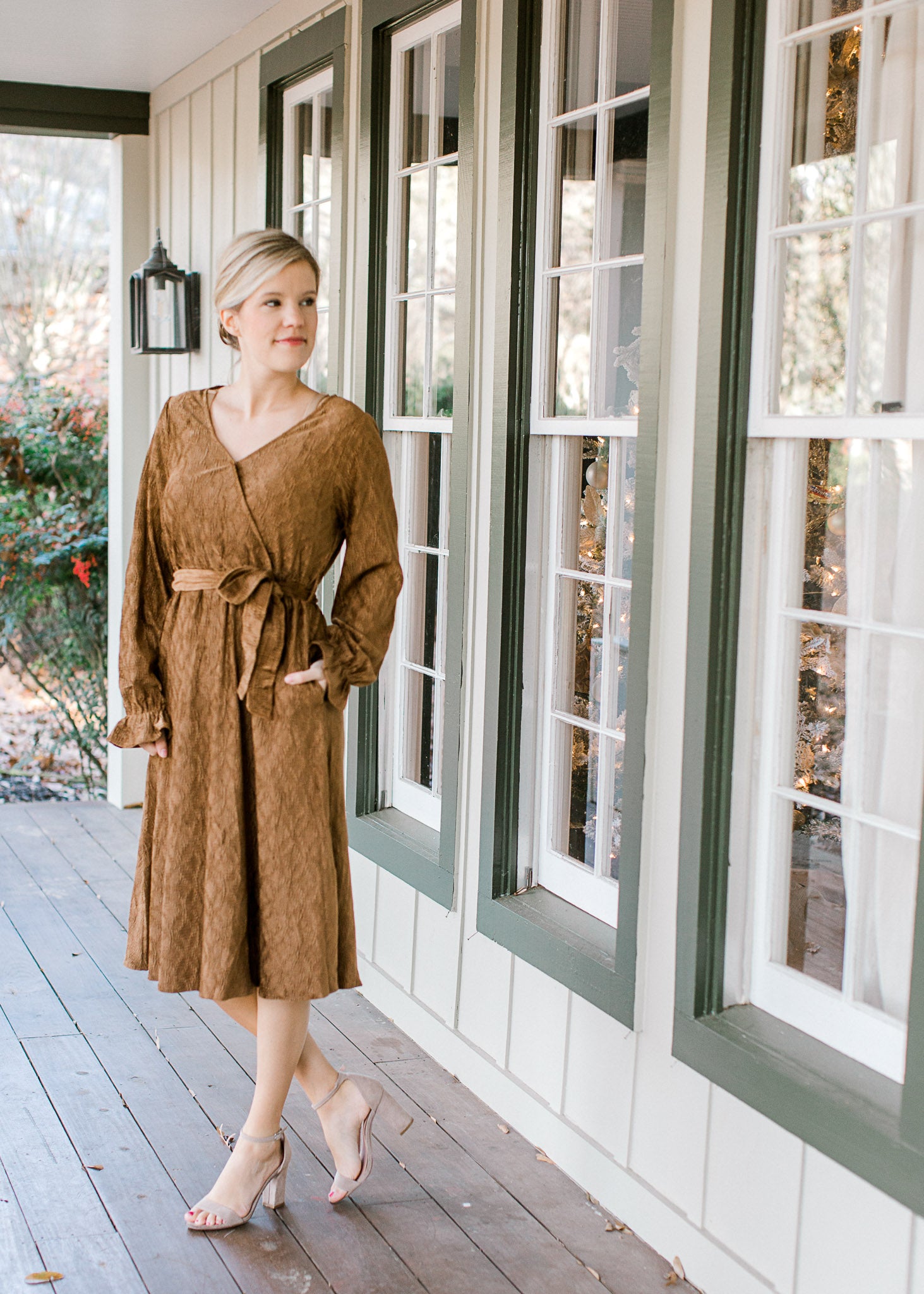 X Burnt Sienna Long Sleeve Dress