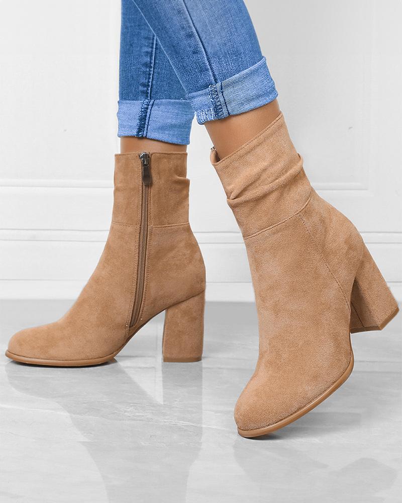 Zipper Ankle Boots